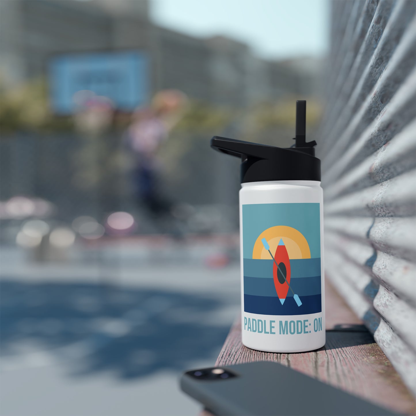 Paddle Mode: On Stainless Steel Water Bottle, Standard Lid