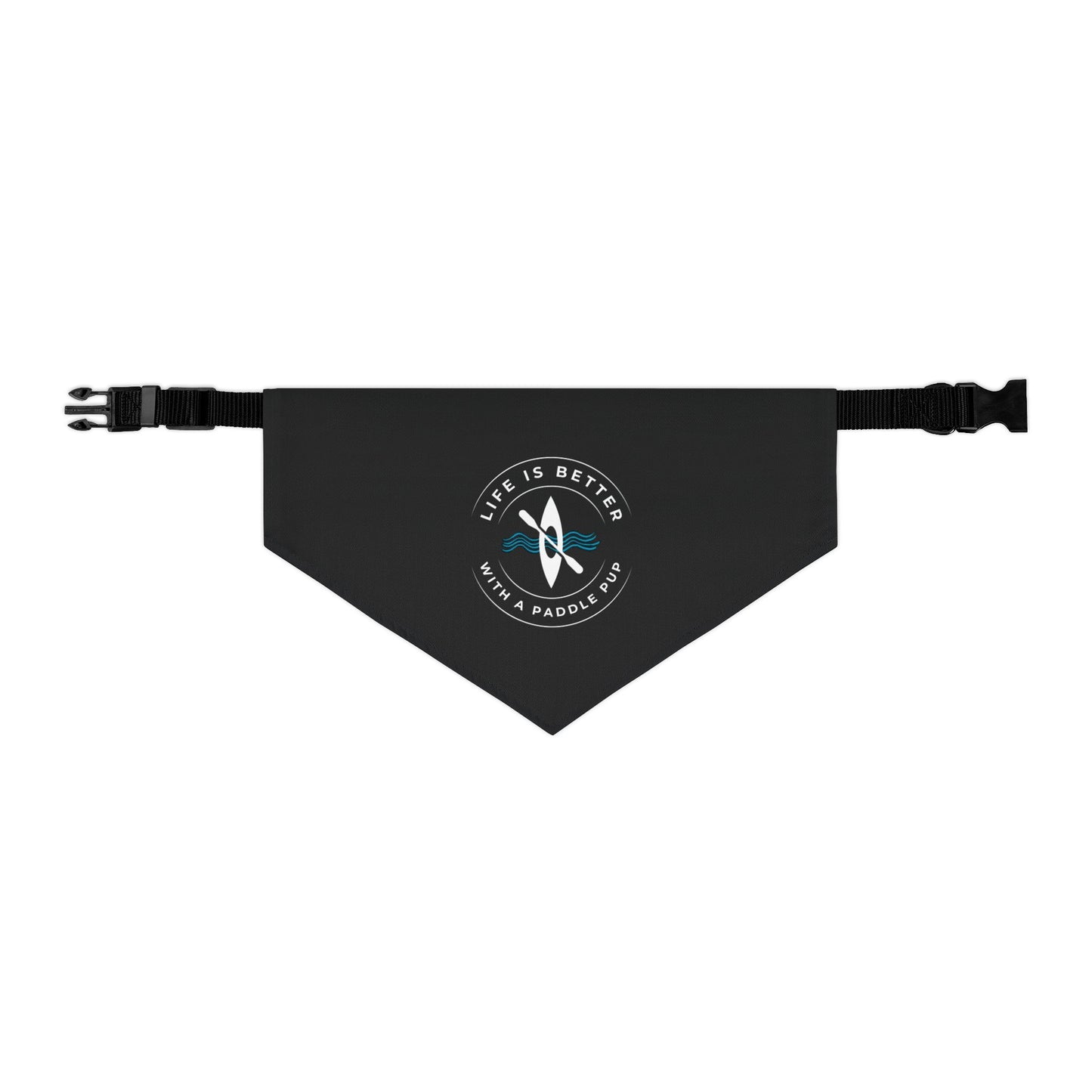 Life Is Better With A Paddle Pup Black Bandana Collar