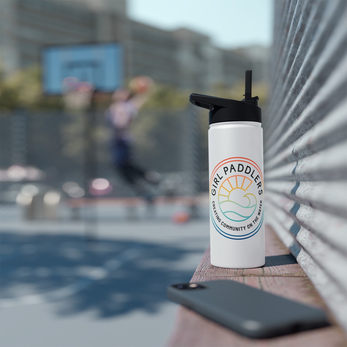 Girl Paddlers Stainless Steel Water Bottle, Standard Lid