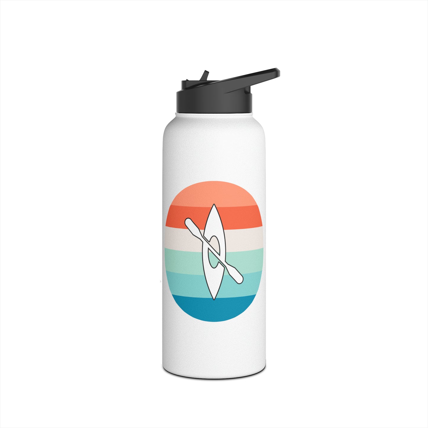 Multicolor Kayaking Stainless Steel Water Bottle, Standard Lid