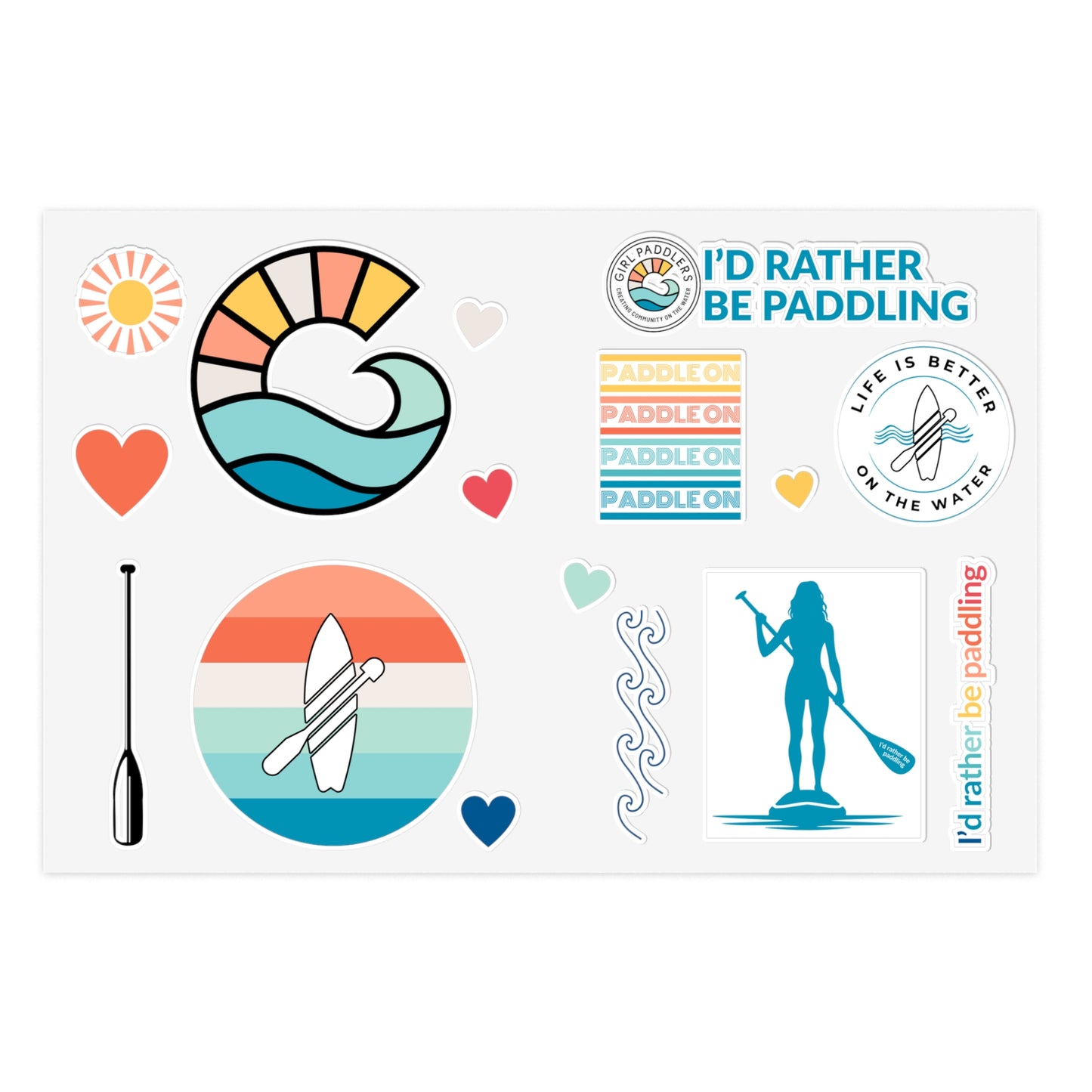 Paddleboarding Sticker Sheets