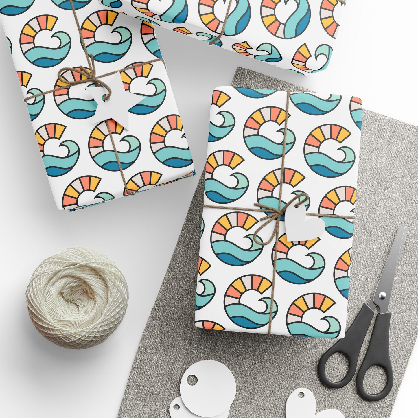 Girl Paddles Monogram Wrapping Paper