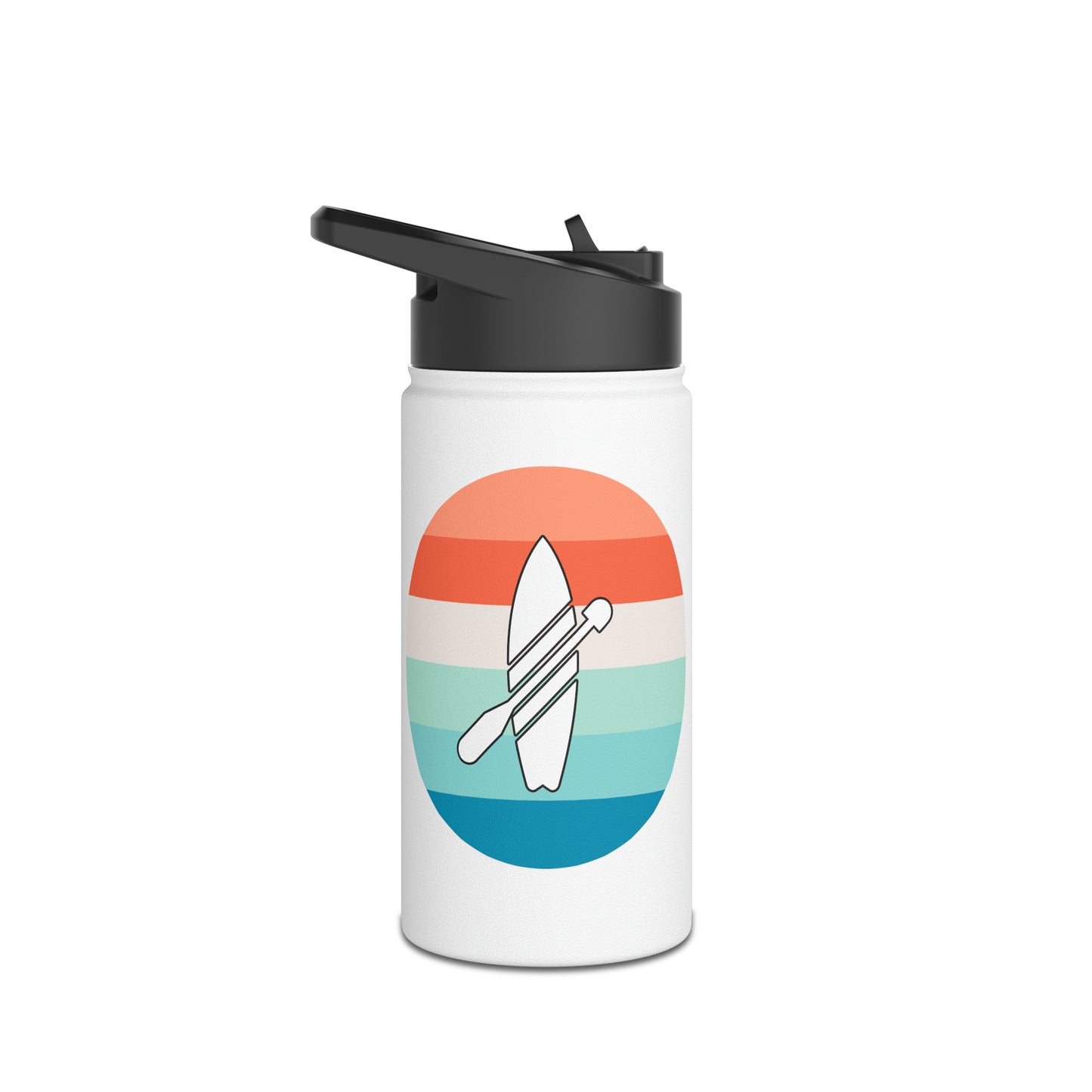Multicolor Paddleboarding Stainless Steel Water Bottle, Standard Lid