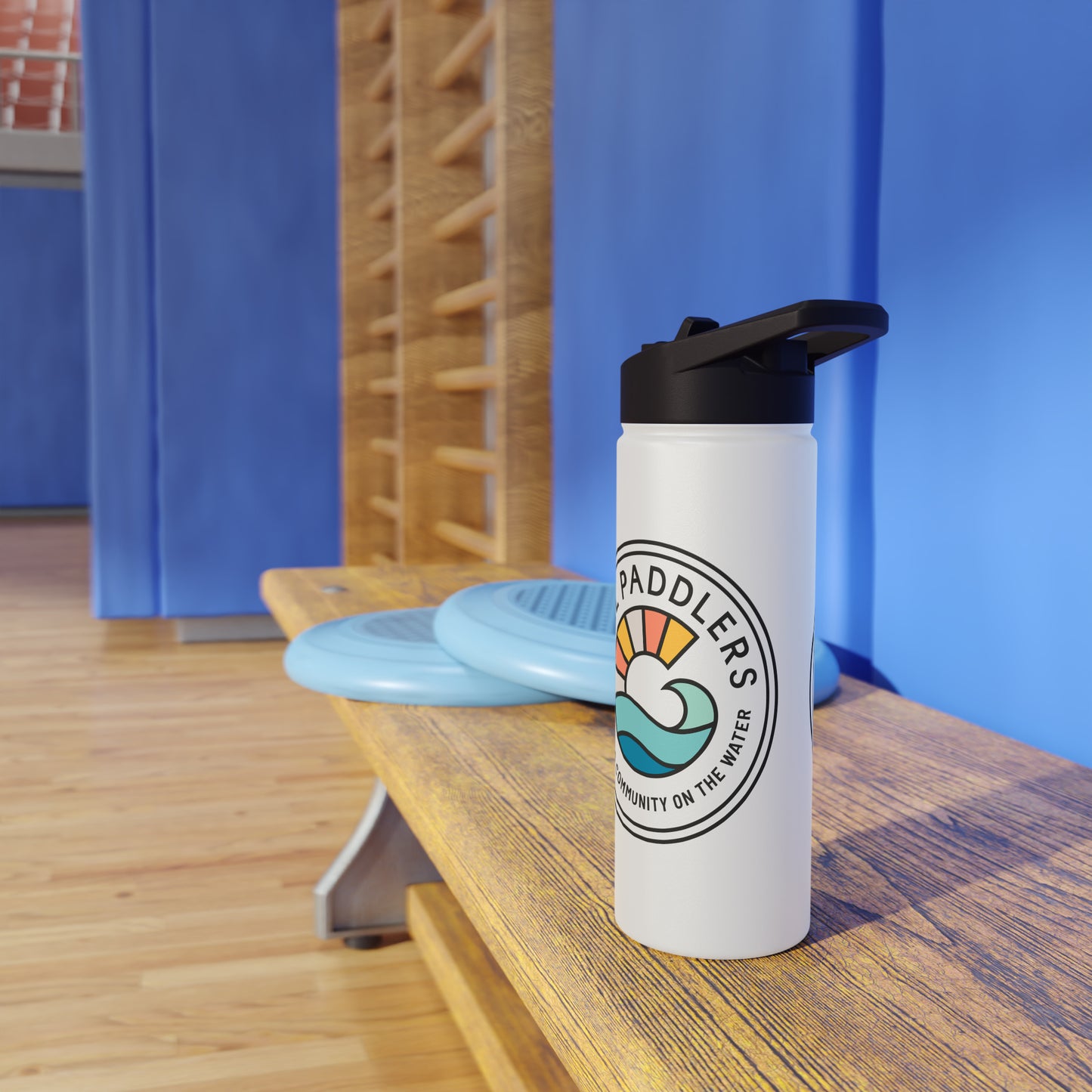 Girl Paddlers Solid Logo Stainless Steel Water Bottle, Standard Lid