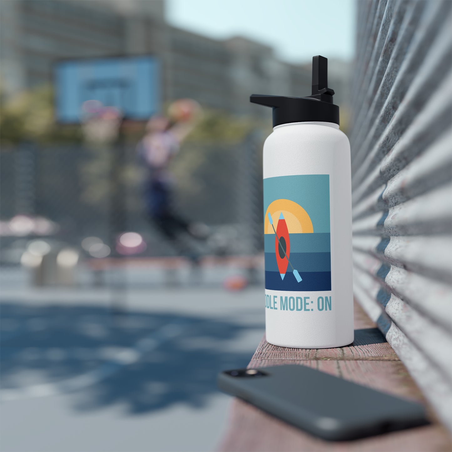 Paddle Mode: On Stainless Steel Water Bottle, Standard Lid