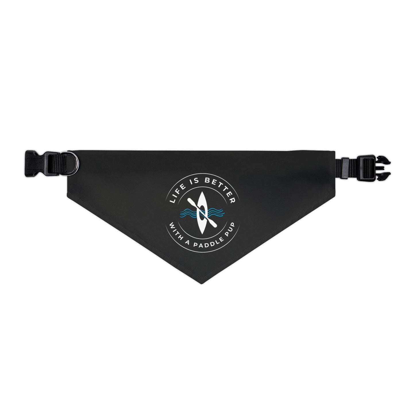 Life Is Better With A Paddle Pup Black Bandana Collar