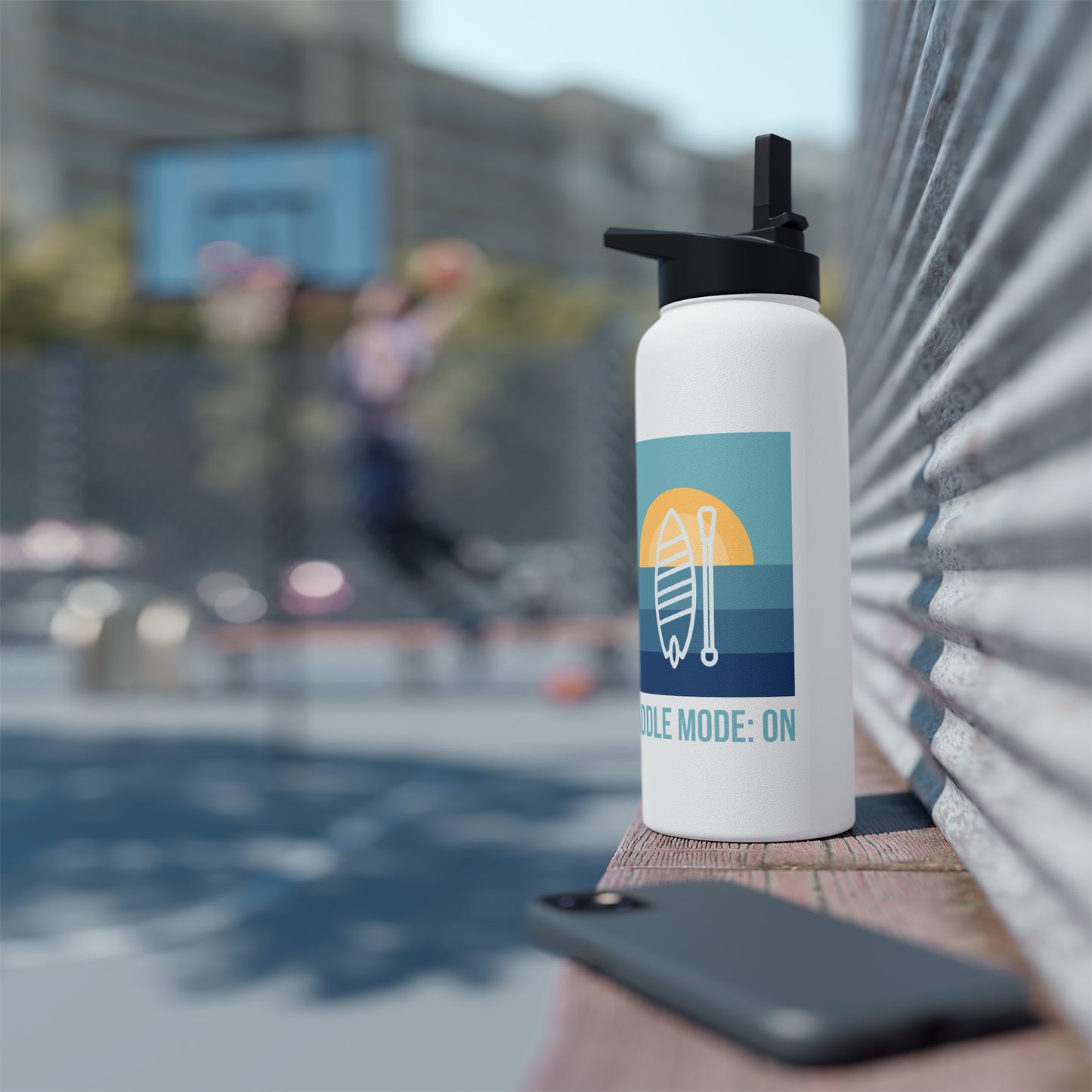 SUP Paddle Mode: On Stainless Steel Water Bottle, Standard Lid