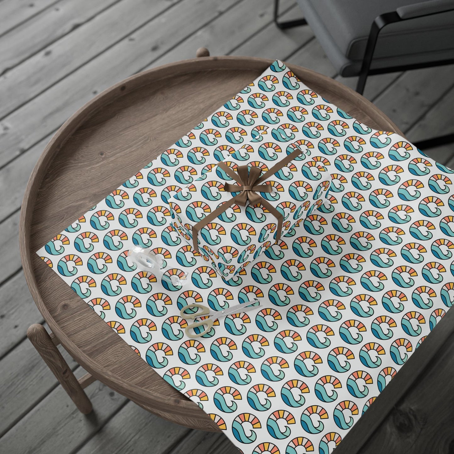 Girl Paddles Monogram Wrapping Paper