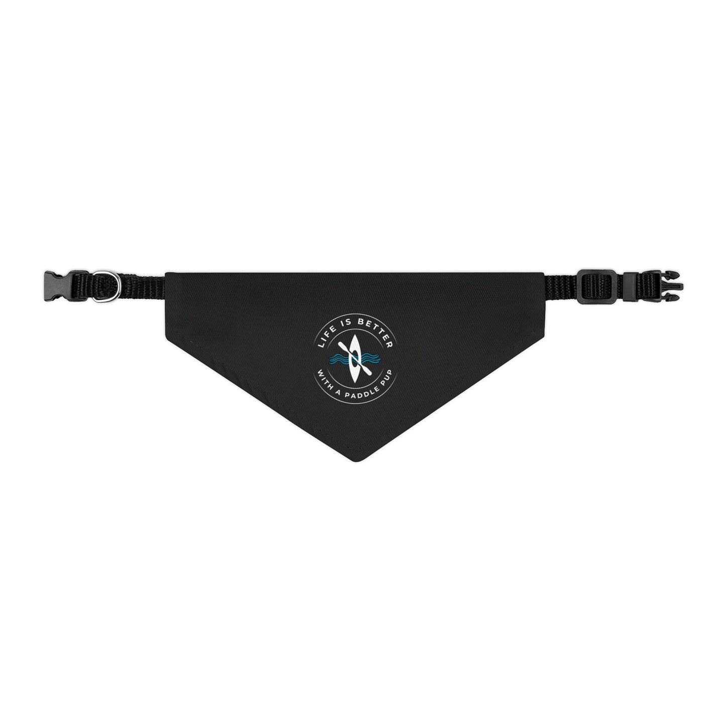 Life Is Better With A Paddle Pup Black Bandana Collar