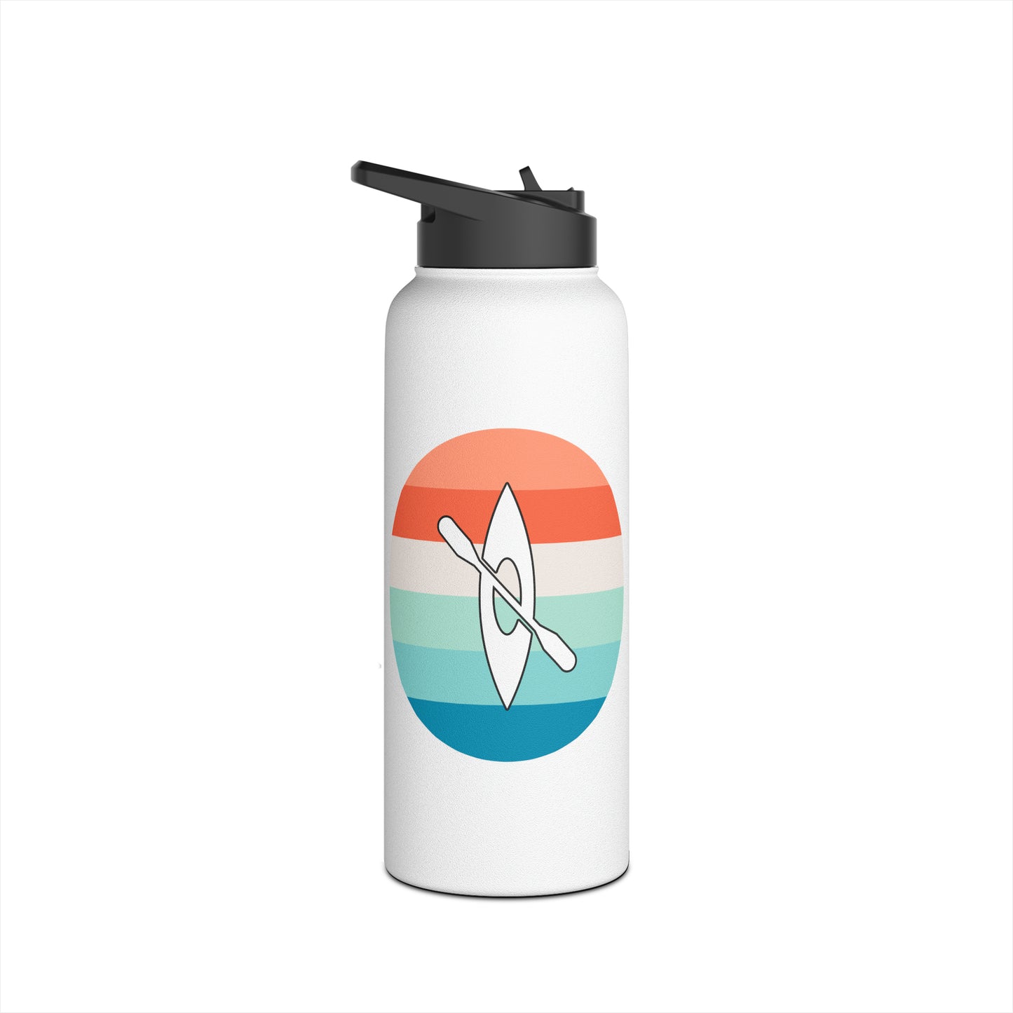 Multicolor Kayaking Stainless Steel Water Bottle, Standard Lid