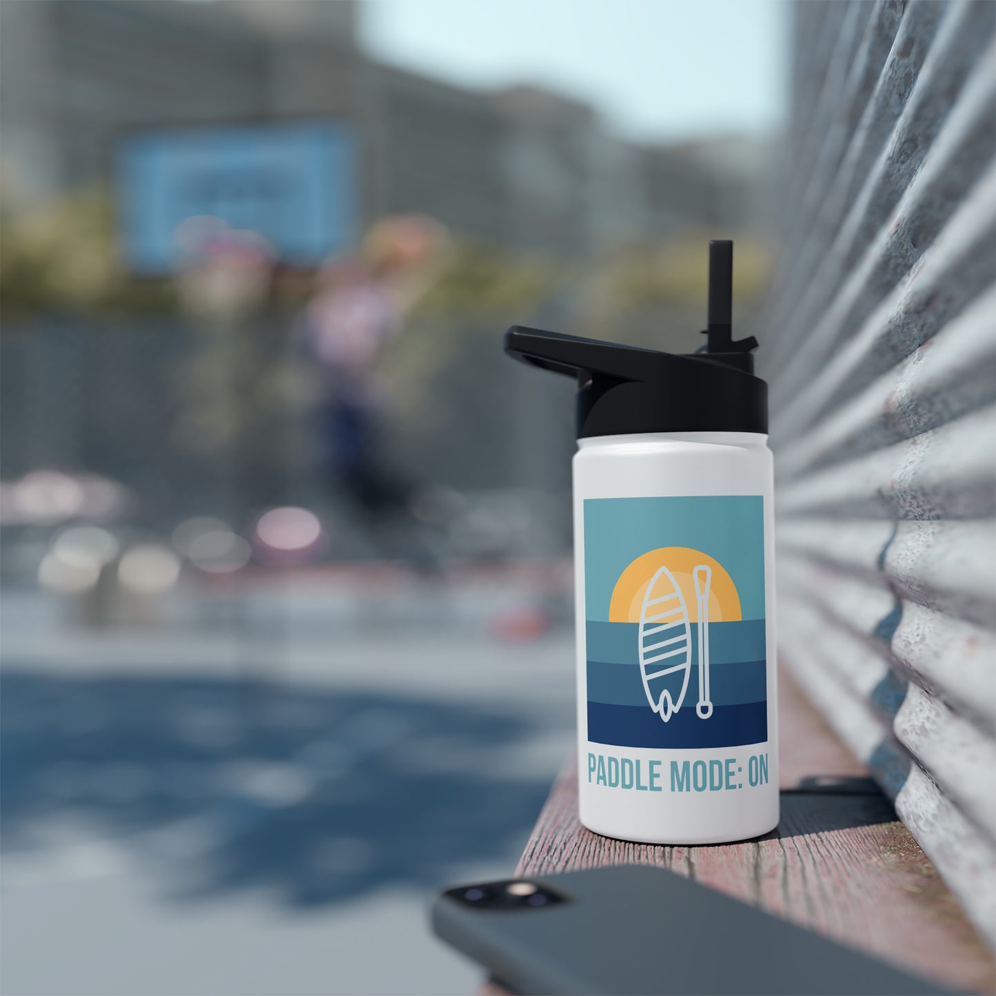 SUP Paddle Mode: On Stainless Steel Water Bottle, Standard Lid
