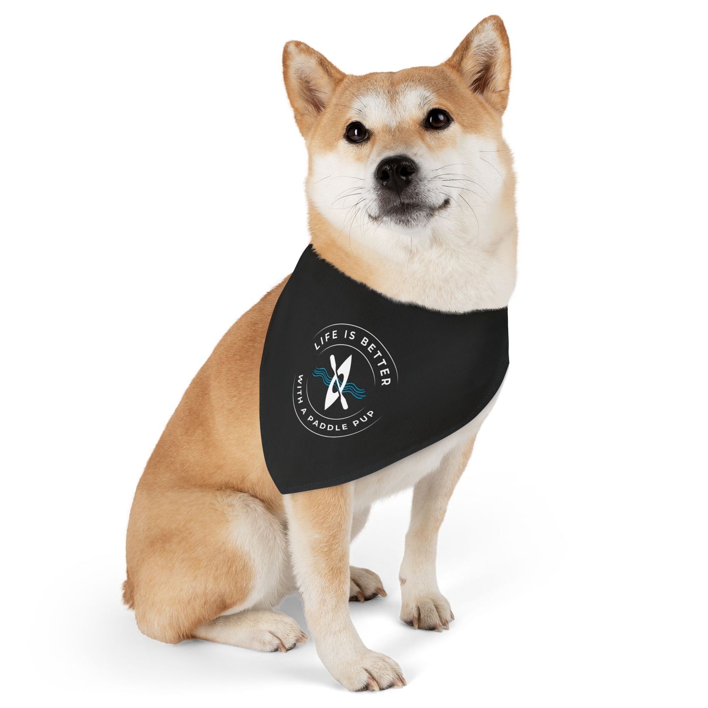 Life Is Better With A Paddle Pup Black Bandana Collar