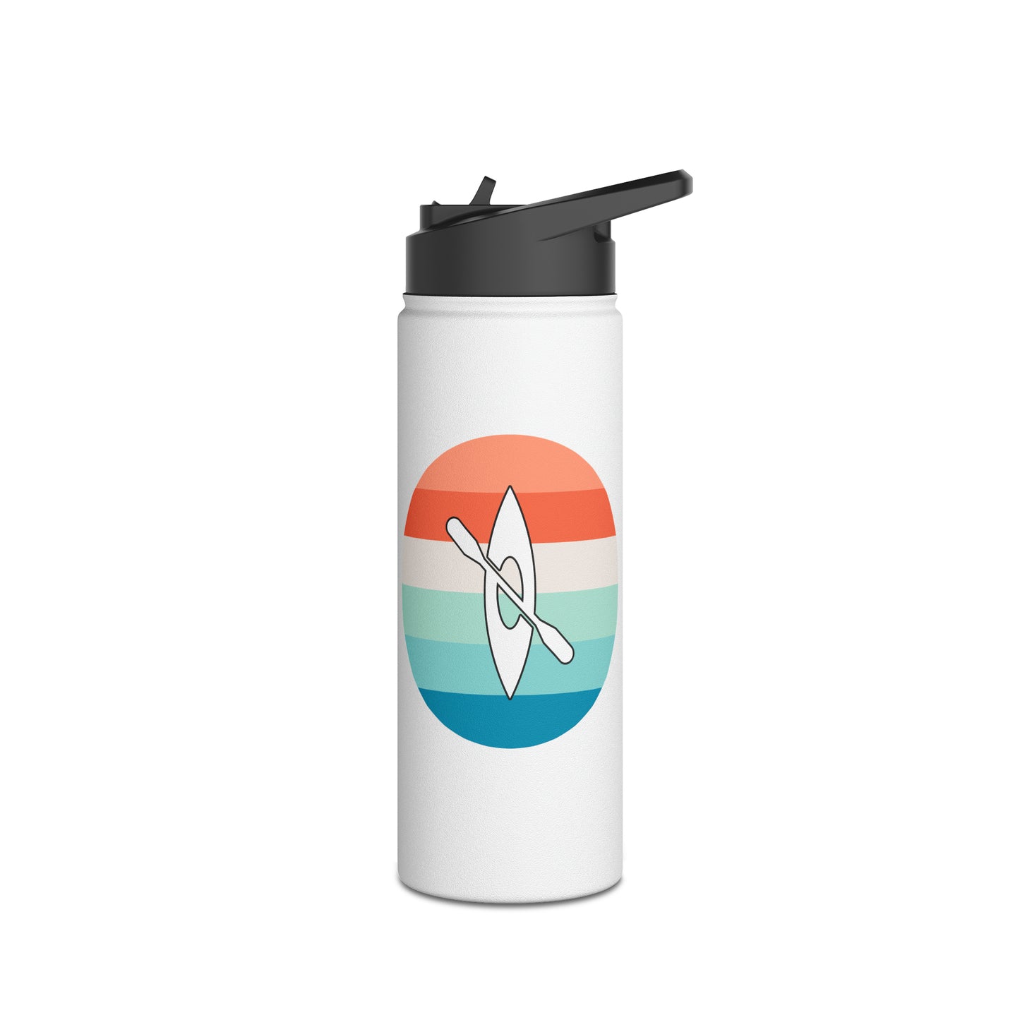Multicolor Kayaking Stainless Steel Water Bottle, Standard Lid