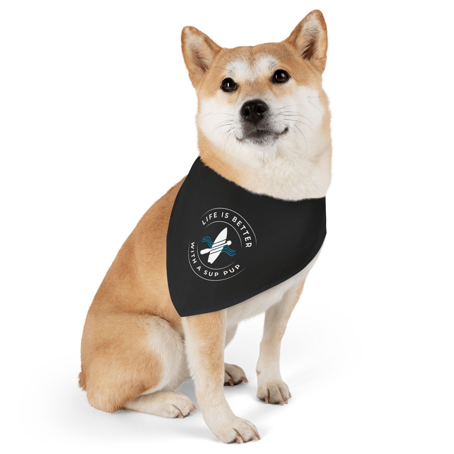 Life Is Better With A SUP Pup Black Bandana Collar