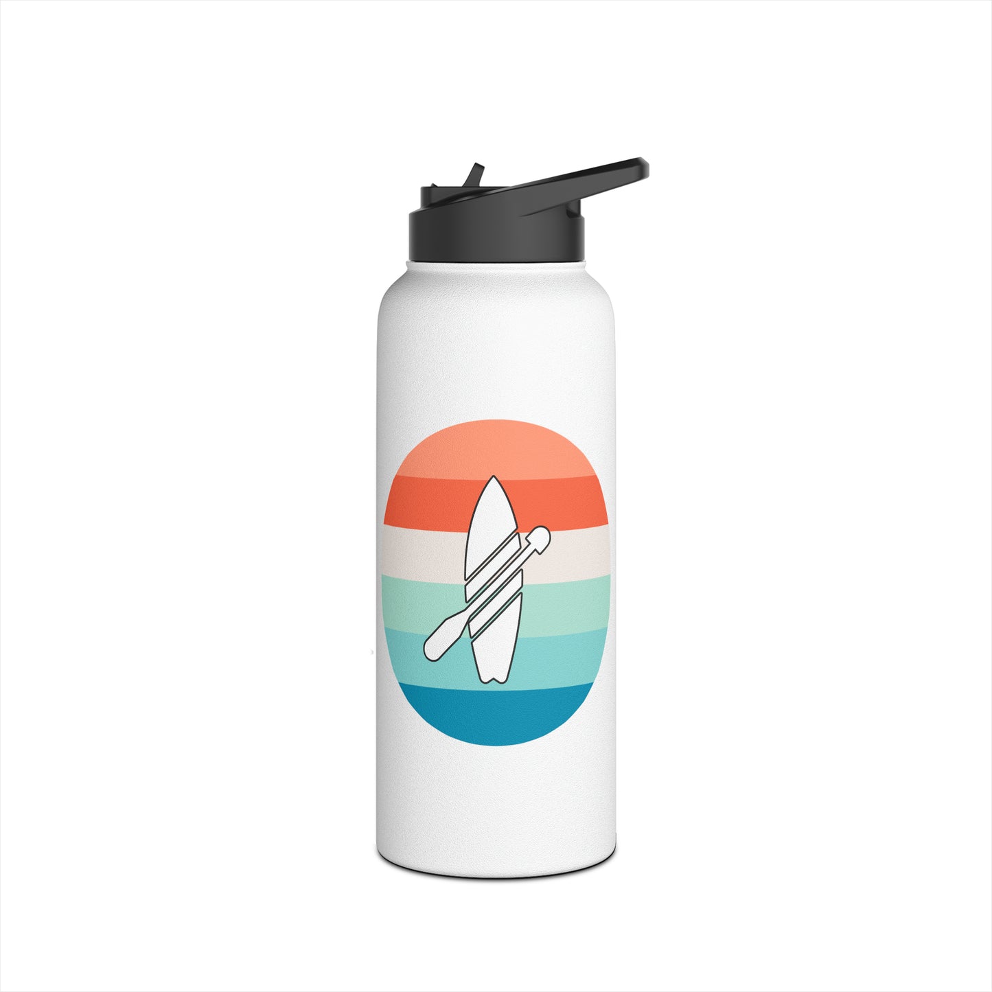 Multicolor Paddleboarding Stainless Steel Water Bottle, Standard Lid