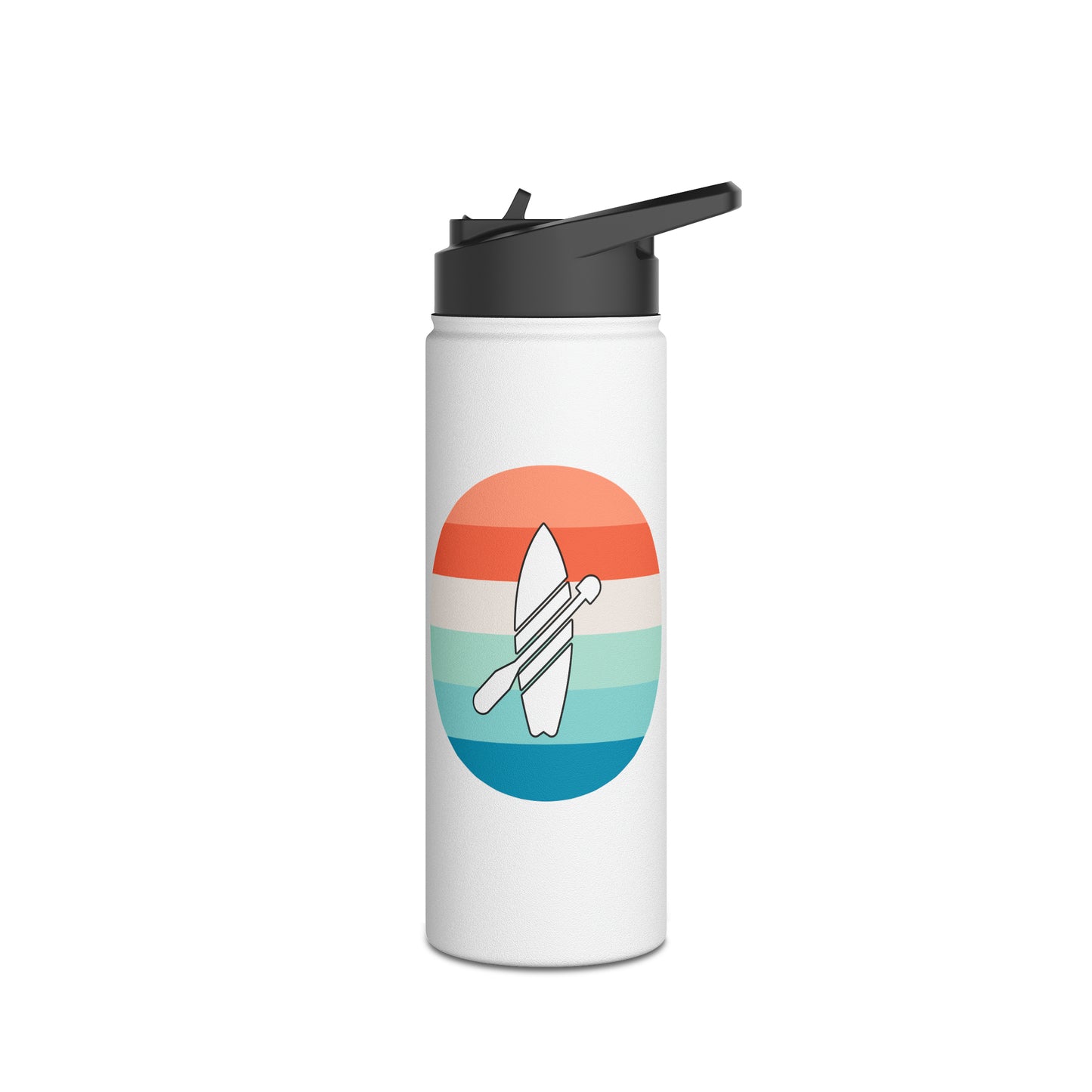 Multicolor Paddleboarding Stainless Steel Water Bottle, Standard Lid