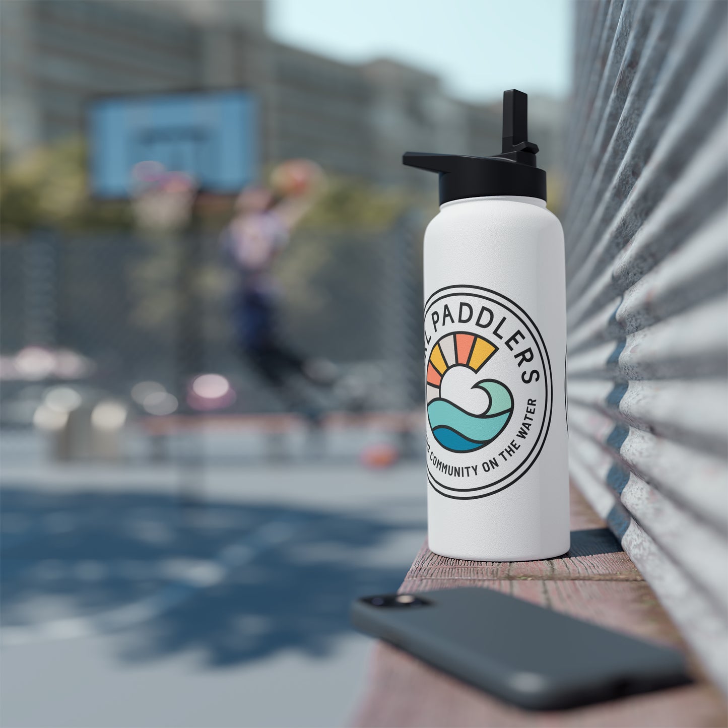 Girl Paddlers Solid Logo Stainless Steel Water Bottle, Standard Lid