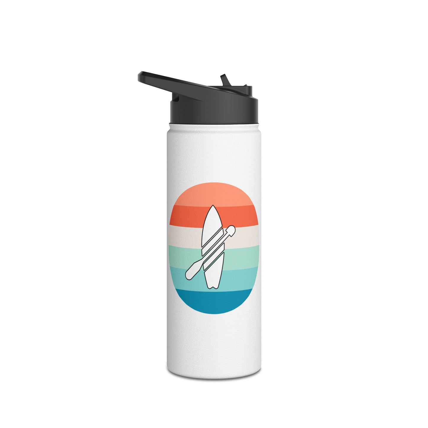 Multicolor Paddleboarding Stainless Steel Water Bottle, Standard Lid