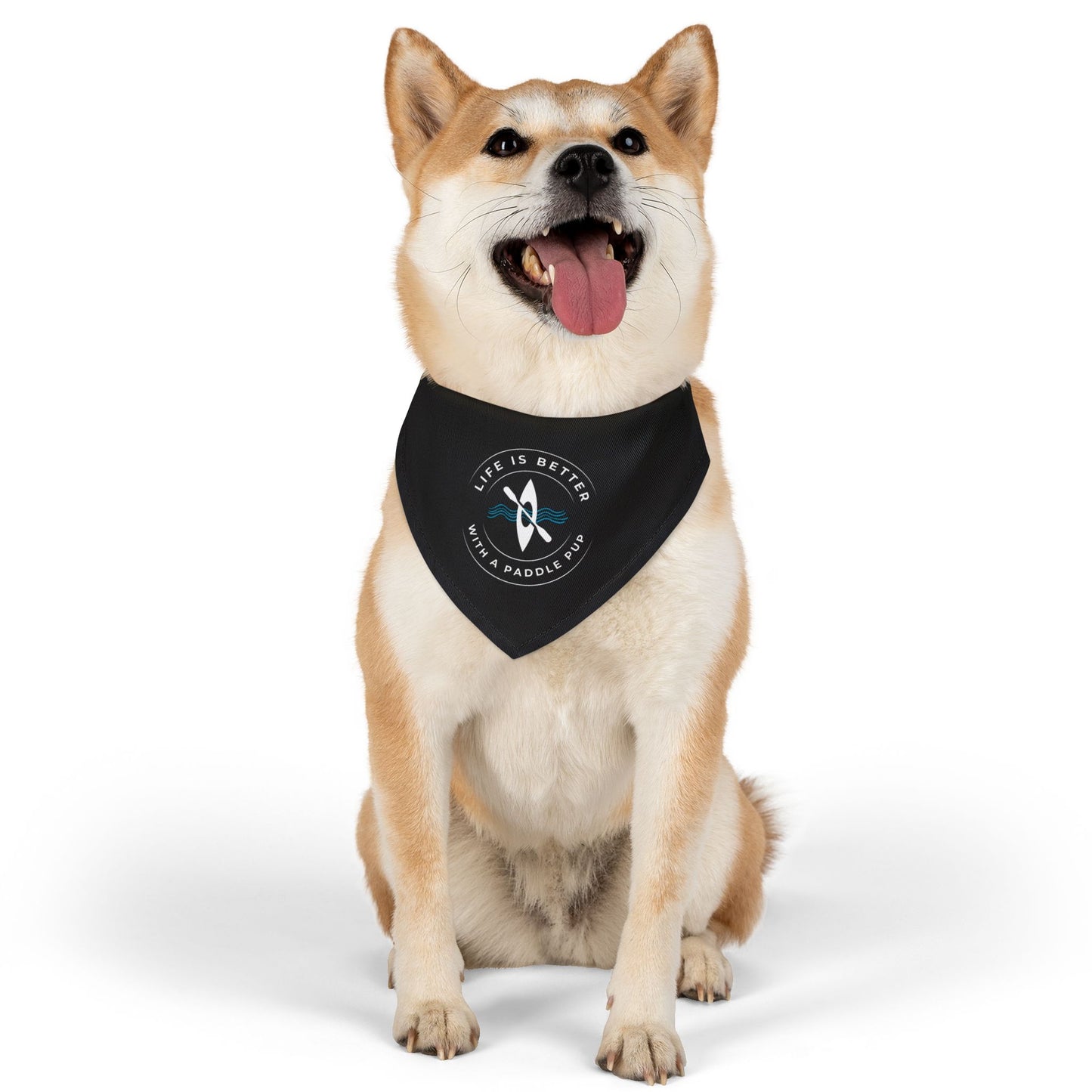 Life Is Better With A Paddle Pup Black Bandana Collar