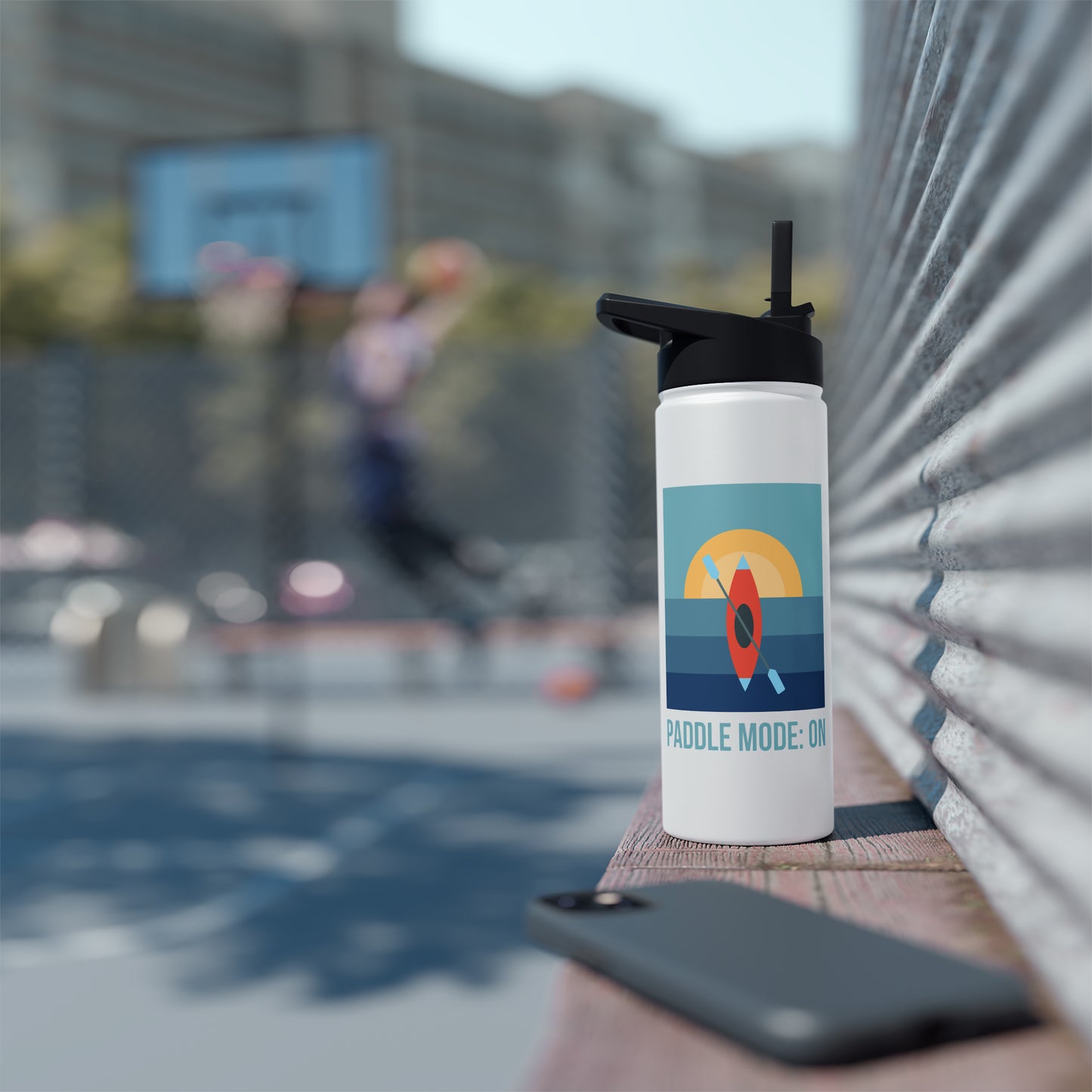 Paddle Mode: On Stainless Steel Water Bottle, Standard Lid
