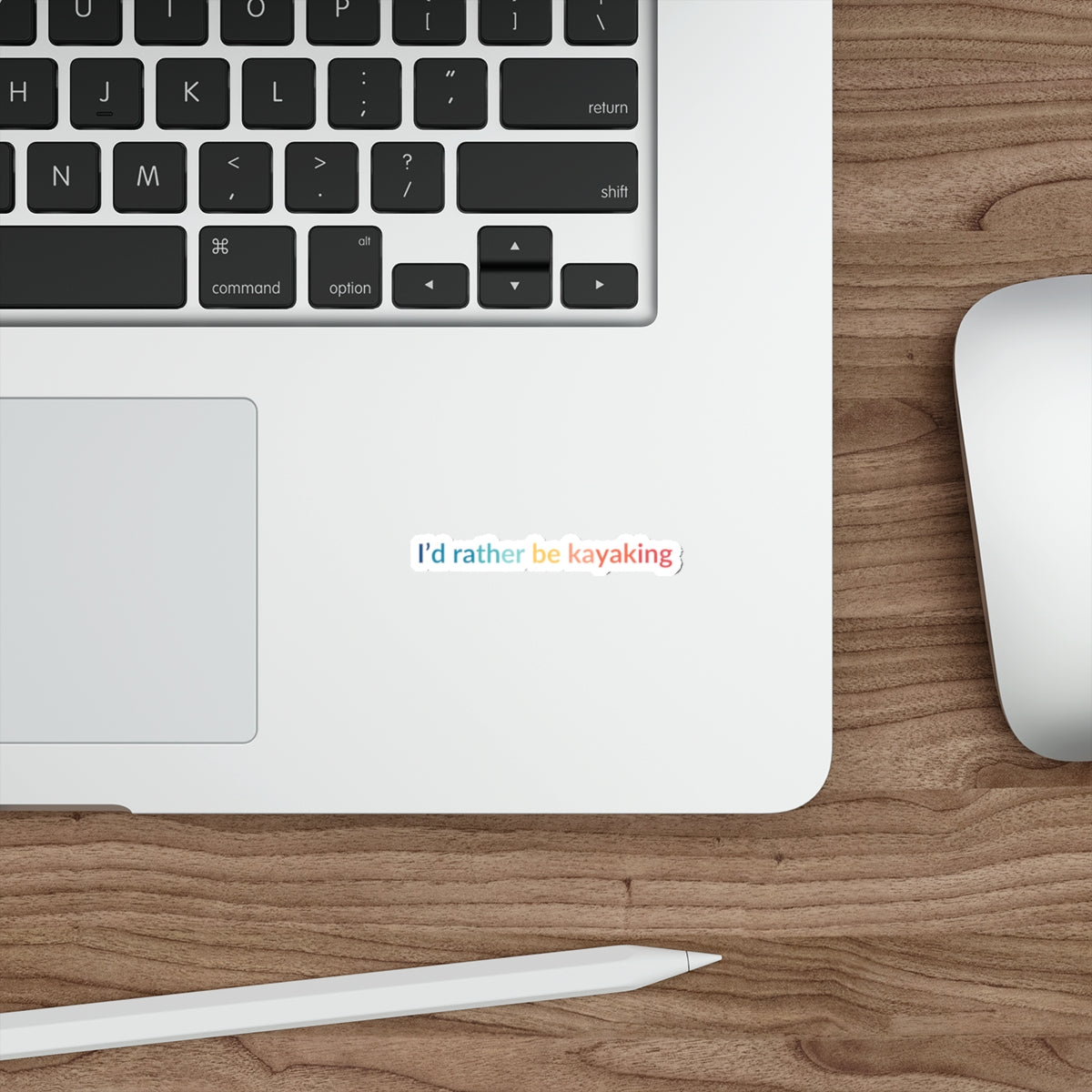 Id' Rather Be Kayaking Rainbow Sticker