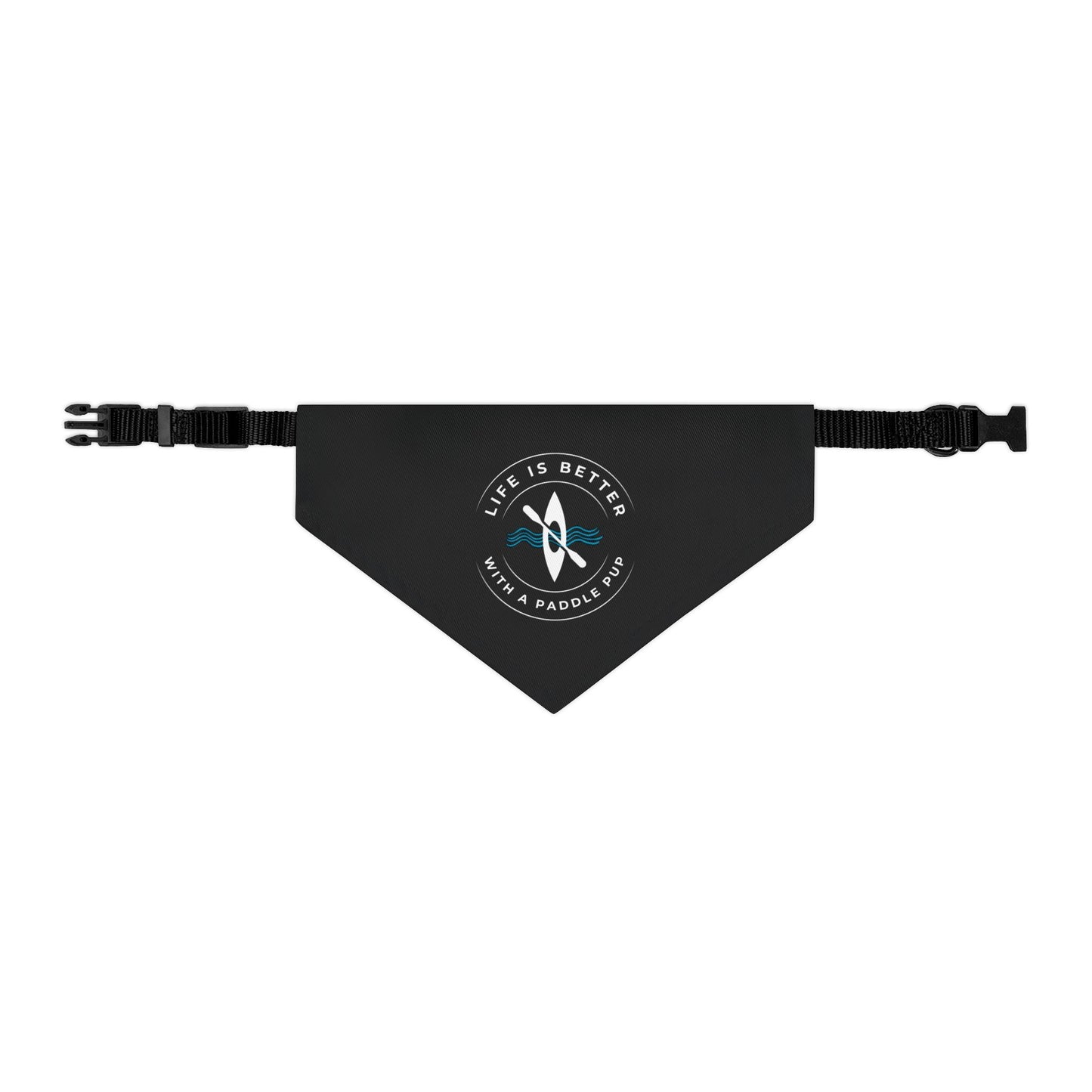Life Is Better With A Paddle Pup Black Bandana Collar
