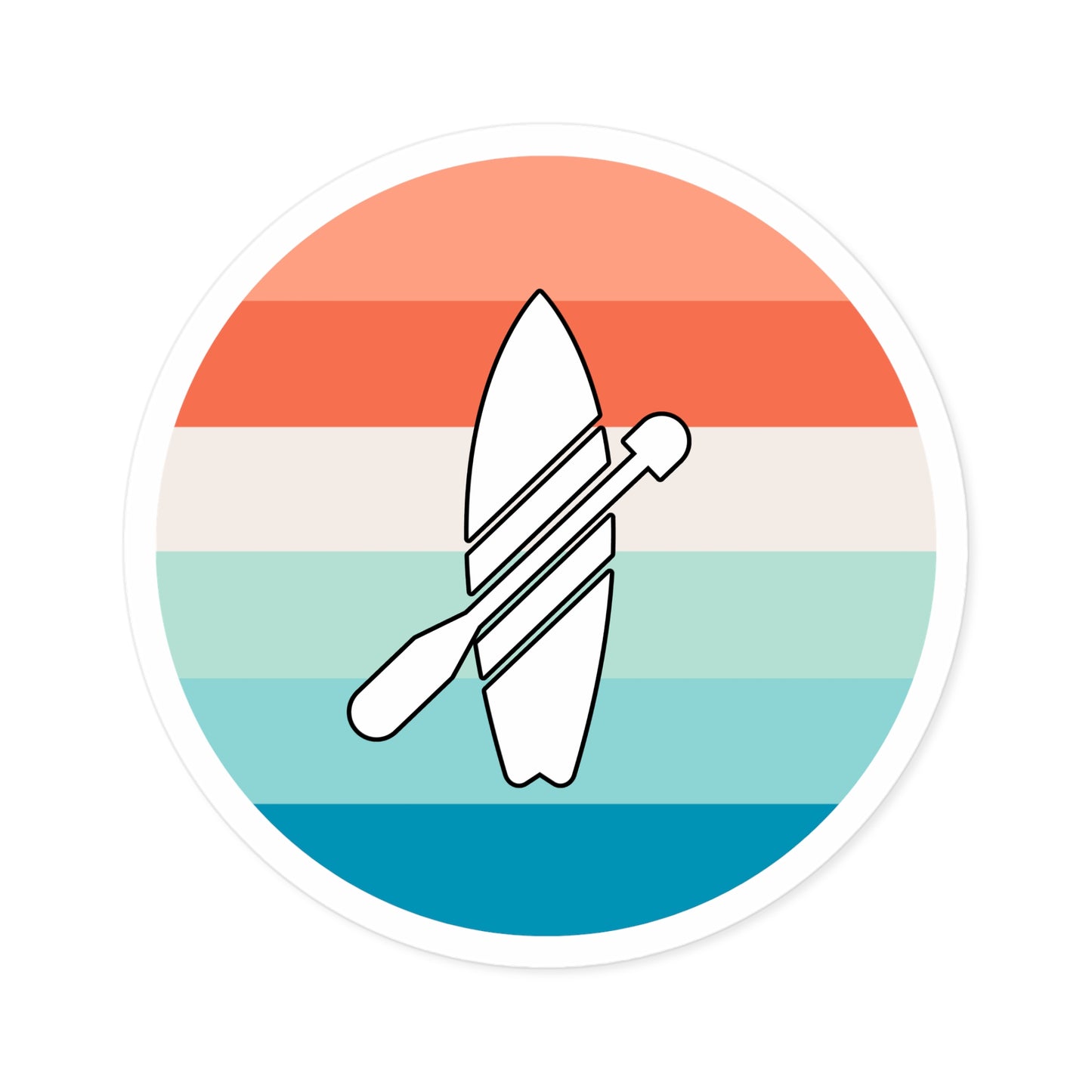 Multicolor Paddleboarding Sticker, Indoor\Outdoor