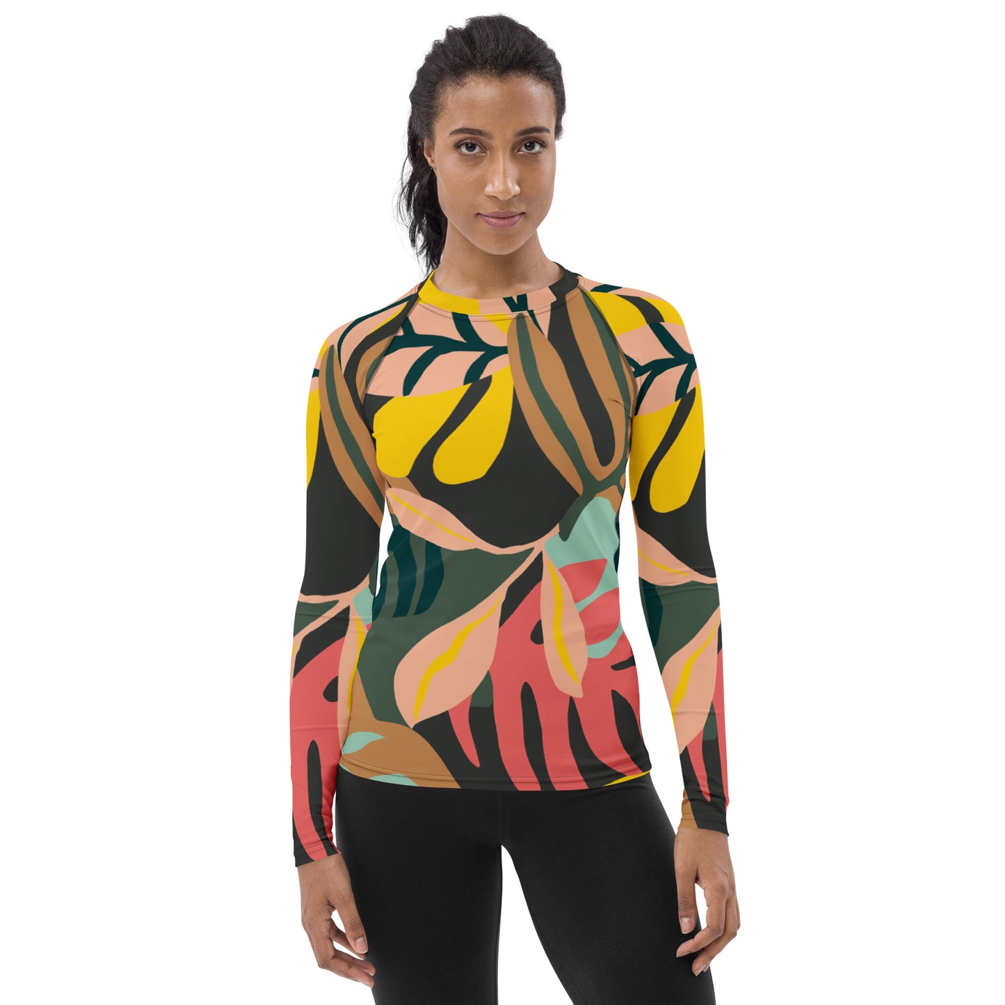 Pink Tropical Women's Rash Guard