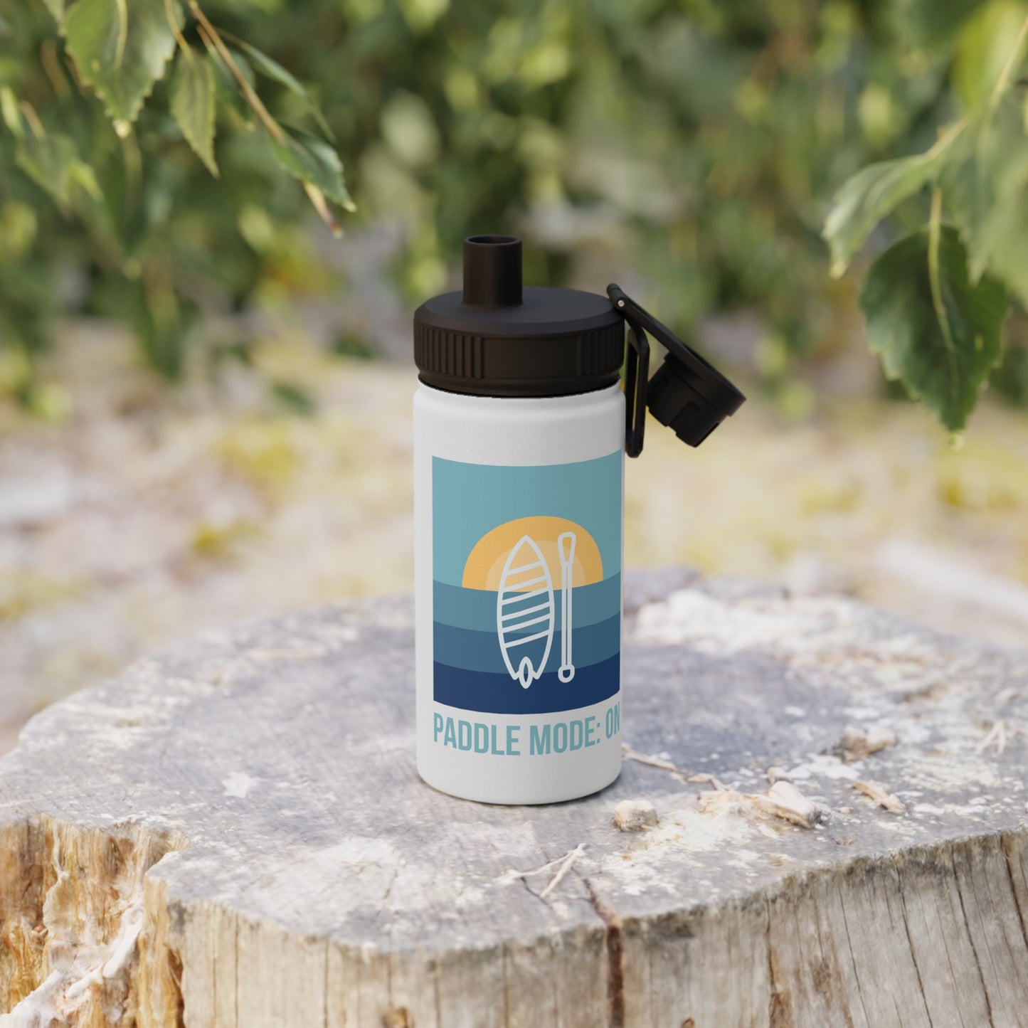 SUP Paddle Mode: On Stainless Steel Water Bottle, Sports Lid