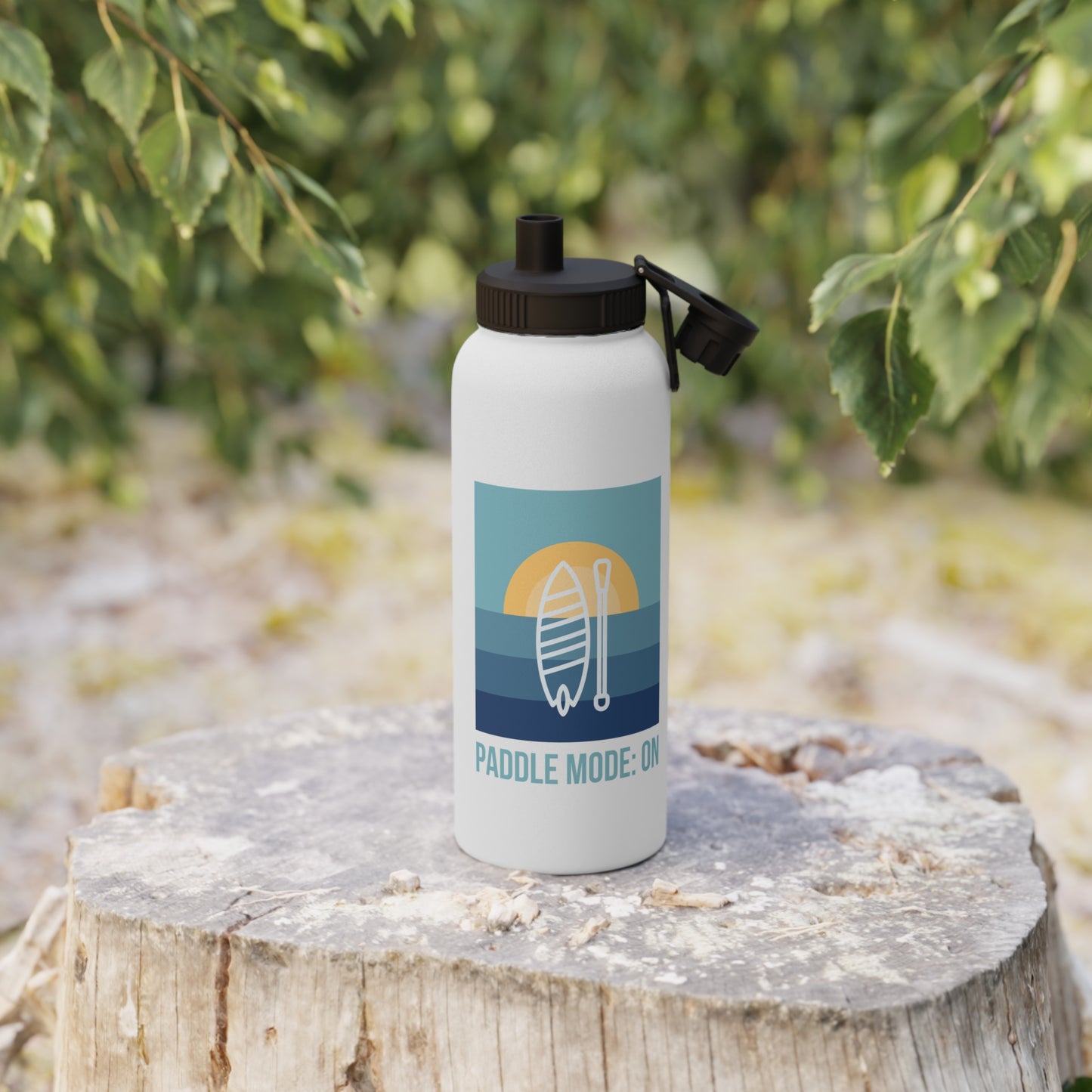 SUP Paddle Mode: On Stainless Steel Water Bottle, Sports Lid