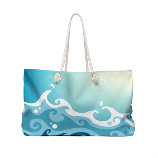 Blue Waves Weekender Tote Bag