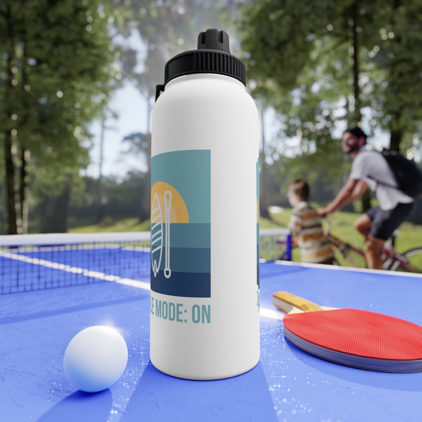 SUP Paddle Mode: On Stainless Steel Water Bottle, Sports Lid