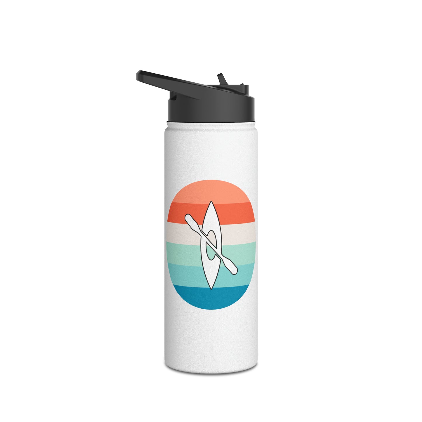 Multicolor Kayaking Stainless Steel Water Bottle, Standard Lid