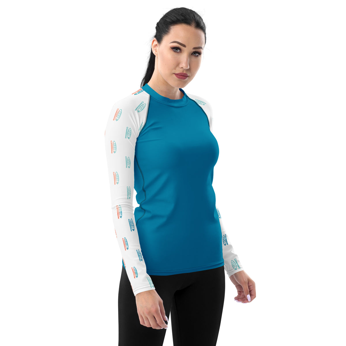 Reorg Rash Guard Blue Blue SUP Icon Women's Rash Guard – Girl Paddlers